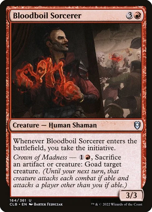 Bloodboil Sorcerer, carta Magic di tipo Creature — Human Shaman Sorcerer illustrata da Bartek Fedyczak