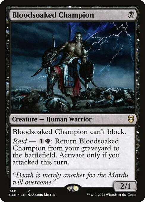Bloodsoaked Champion, carta Magic di tipo Creature — Human Warrior illustrata da Aaron Miller