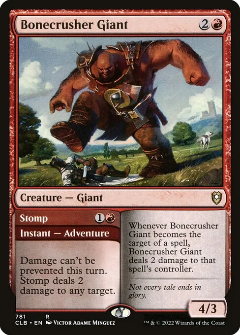 Bonecrusher Giant // Stomp, carta Magic di tipo Creature — Giant // Instant — Adventure illustrata da Victor Adame Minguez