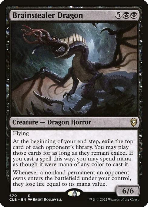 Brainstealer Dragon, carta Magic di tipo Creature — Dragon Horror illustrata da Brent Hollowell