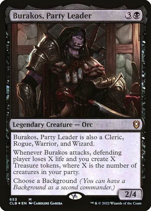 Burakos, Party Leader, carta Magic di tipo Legendary Creature — Orc illustrata da Caroline Gariba