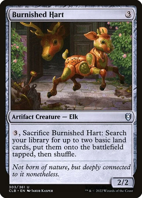 Burnished Hart, carta Magic di tipo Artifact Creature — Elk illustrata da Jakub Kasper