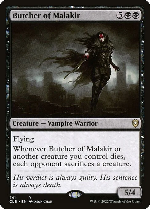 Butcher of Malakir, carta Magic di tipo Creature — Vampire Warrior illustrata da Jason Chan
