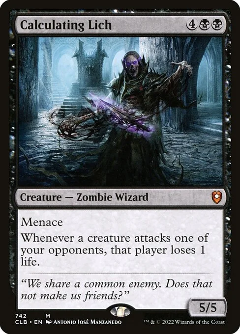 Calculating Lich, carta Magic di tipo Creature — Zombie Wizard illustrata da Antonio José Manzanedo