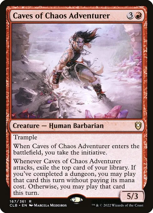 Caves of Chaos Adventurer, carta Magic di tipo Creature — Human Barbarian illustrata da Marcela Medeiros