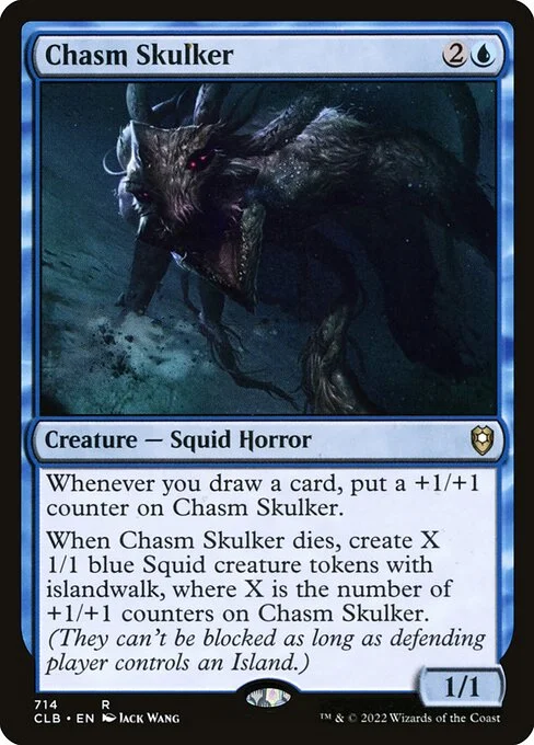 Chasm Skulker, carta Magic di tipo Creature — Squid Horror illustrata da Jack Wang