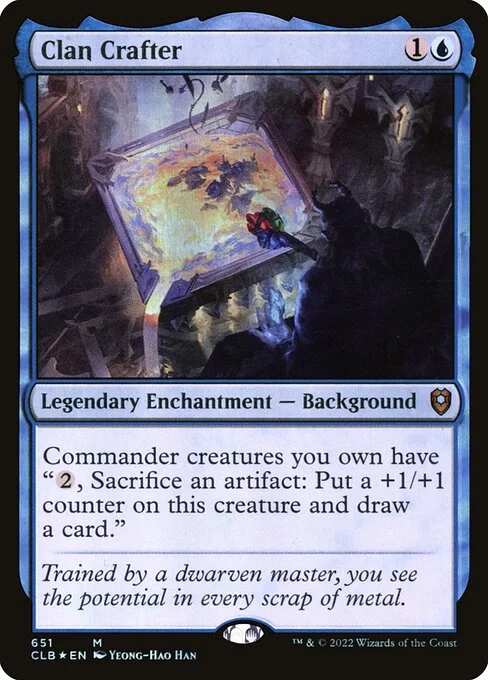 Clan Crafter, carta Magic di tipo Legendary Enchantment — Background illustrata da Yeong-Hao Han