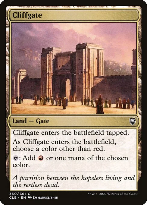 Cliffgate, carta Magic di tipo Land — Gate illustrata da Emmanuel Shiu