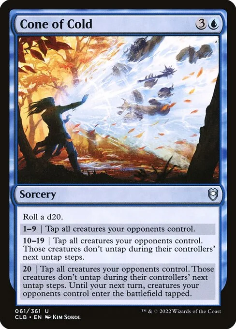 Cone of Cold, carta Magic di tipo Sorcery illustrata da Kim Sokol