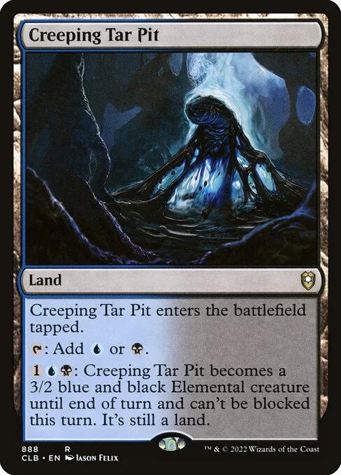 Creeping Tar Pit, carta Magic di tipo Land illustrata da Jason Felix