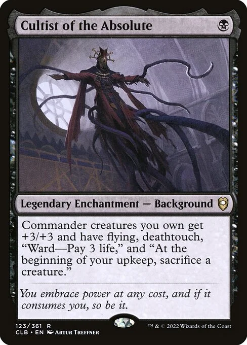 Cultist of the Absolute, carta Magic di tipo Legendary Enchantment — Background illustrata da Artur Treffner