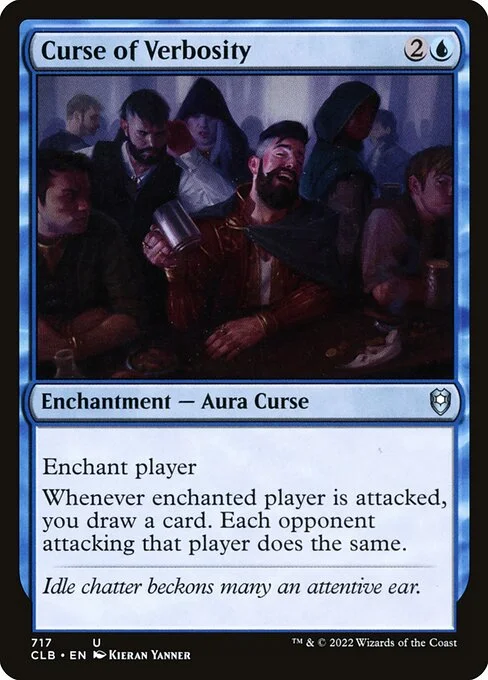 Curse of Verbosity, carta Magic di tipo Enchantment — Aura Curse illustrata da Kieran Yanner