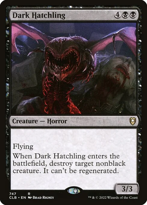 Dark Hatchling, carta Magic di tipo Creature — Horror illustrata da Brad Rigney