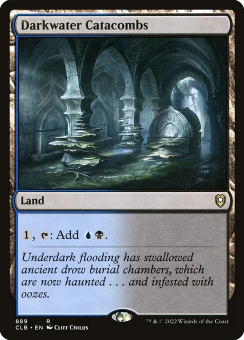 Darkwater Catacombs, carta Magic di tipo Land illustrata da Cliff Childs