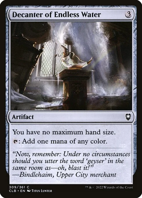 Decanter of Endless Water, carta Magic di tipo Artifact illustrata da Titus Lunter
