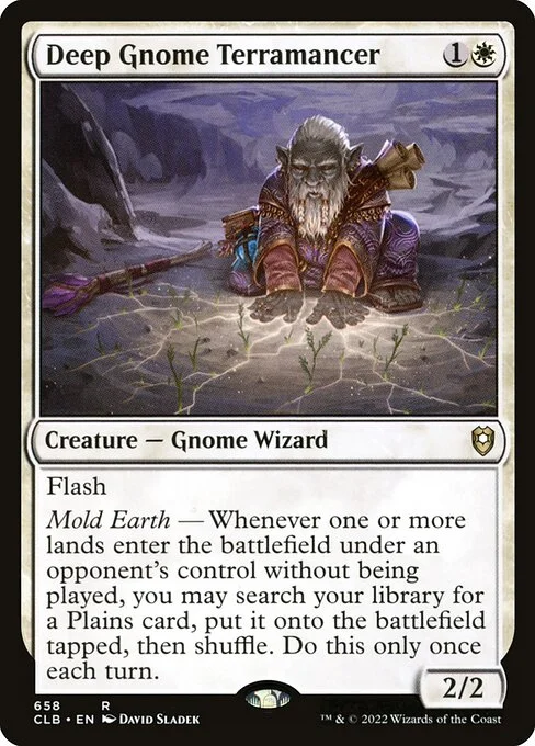 Deep Gnome Terramancer, carta Magic di tipo Creature — Gnome Wizard illustrata da David Sladek