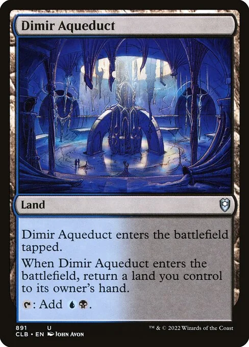 Dimir Aqueduct, carta Magic di tipo Land illustrata da John Avon