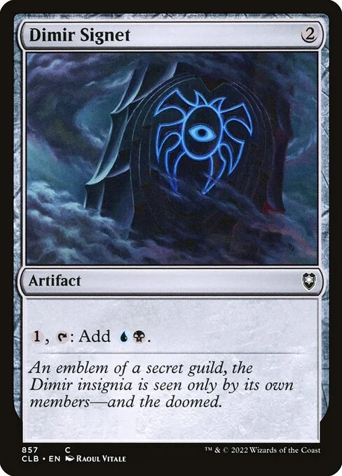 Dimir Signet, carta Magic di tipo Artifact illustrata da Raoul Vitale
