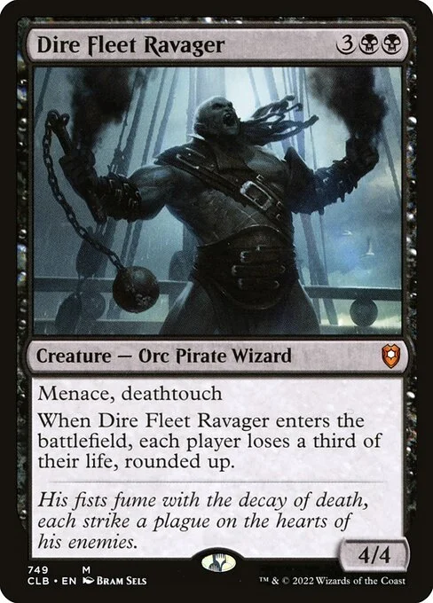 Dire Fleet Ravager, carta Magic di tipo Creature — Orc Pirate Wizard illustrata da Bram Sels