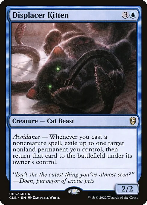 Displacer Kitten, carta Magic di tipo Creature — Cat Beast illustrata da Campbell White
