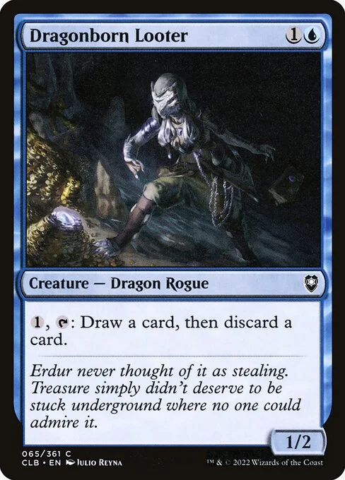 Dragonborn Looter, carta Magic di tipo Creature — Dragon Rogue illustrata da Julio Reyna