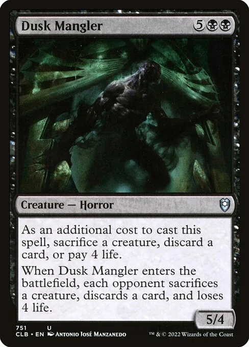 Dusk Mangler, carta Magic di tipo Creature — Horror illustrata da Antonio José Manzanedo