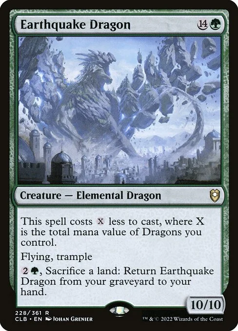 Earthquake Dragon, carta Magic di tipo Creature — Elemental Dragon illustrata da Johan Grenier