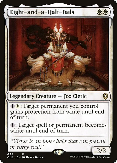 Eight-and-a-Half-Tails, carta Magic di tipo Legendary Creature — Fox Cleric illustrata da Daren Bader