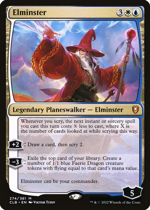 Elminster, carta Magic di tipo Legendary Planeswalker — Elminster illustrata da Viktor Titov