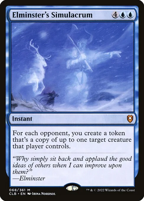 Elminster's Simulacrum, carta Magic di tipo Instant illustrata da Irina Nordsol