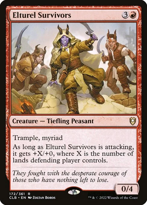 Elturel Survivors, carta Magic di tipo Creature — Tiefling Peasant illustrata da Zoltan Boros