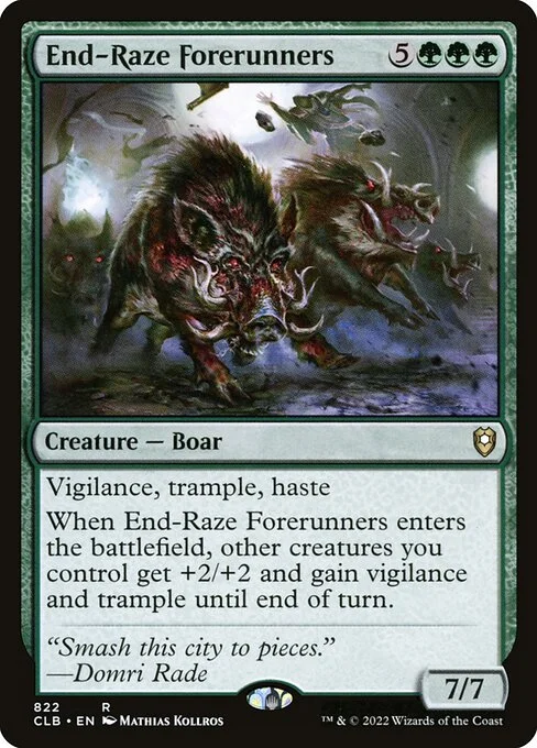 End-Raze Forerunners, carta Magic di tipo Creature — Boar illustrata da Mathias Kollros