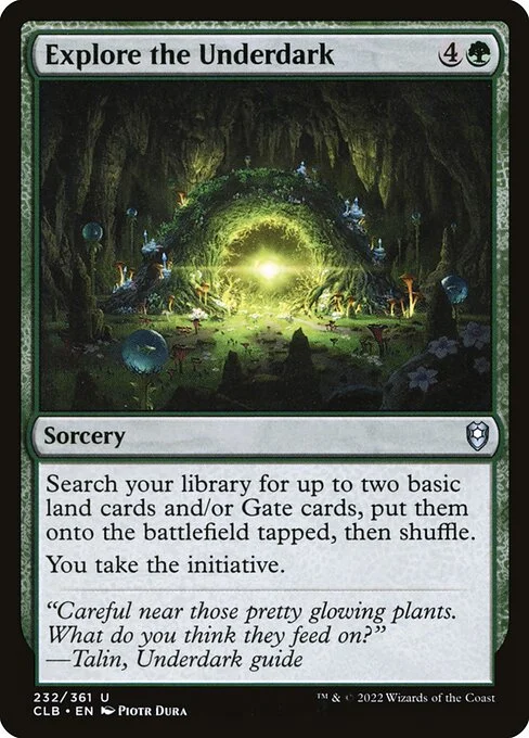 Explore the Underdark, carta Magic di tipo Sorcery illustrata da Piotr Dura