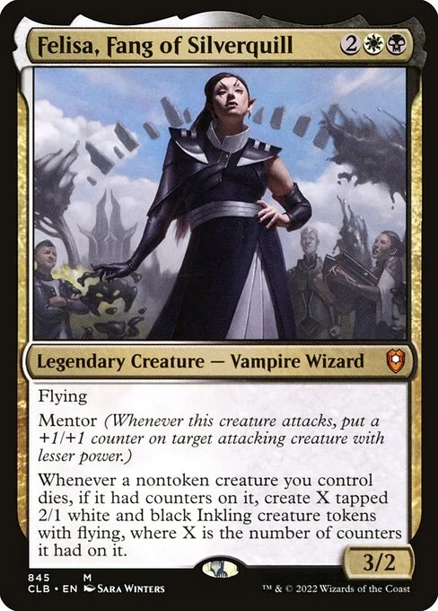 Felisa, Fang of Silverquill, carta Magic di tipo Legendary Creature — Vampire Wizard illustrata da Sara Winters