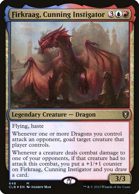 Firkraag, Cunning Instigator, carta Magic di tipo Legendary Creature — Dragon illustrata da Andrew Mar