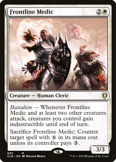 Frontline Medic, carta Magic di tipo Creature — Human Cleric illustrata da Willian Murai