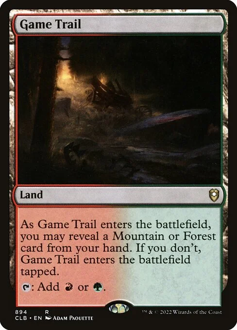 Game Trail, carta Magic di tipo Land illustrata da Adam Paquette
