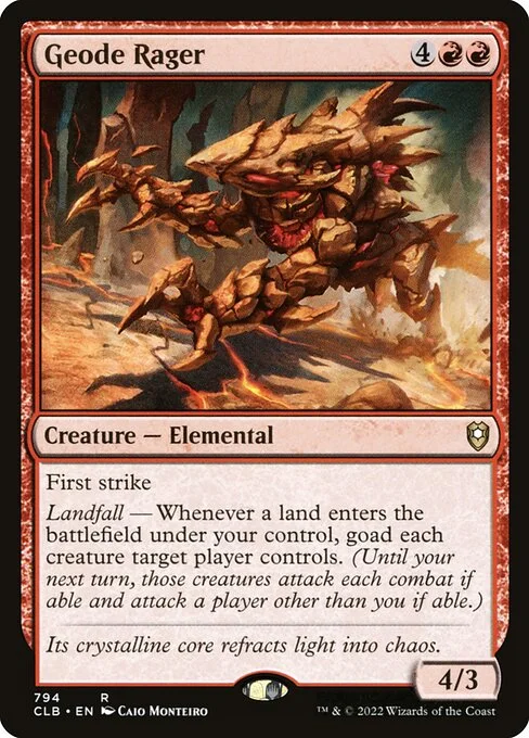 Geode Rager, carta Magic di tipo Creature — Elemental illustrata da Caio Monteiro