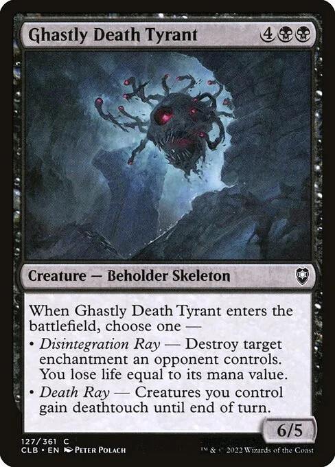 Ghastly Death Tyrant, carta Magic di tipo Creature — Beholder Skeleton illustrata da Peter Polach