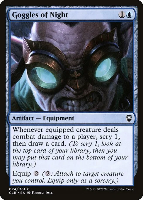Goggles of Night, carta Magic di tipo Artifact — Equipment illustrata da Forrest Imel