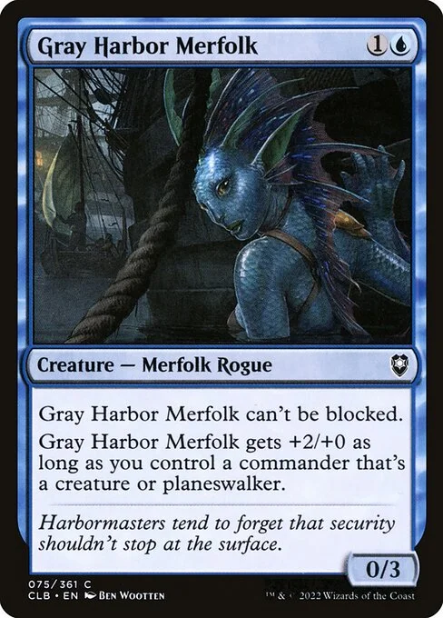 Gray Harbor Merfolk, carta Magic di tipo Creature — Merfolk Rogue illustrata da Ben Wootten