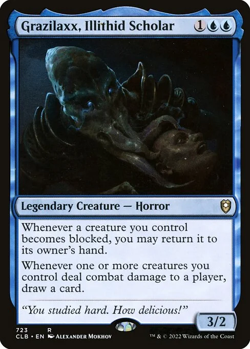 Grazilaxx, Illithid Scholar, carta Magic di tipo Legendary Creature — Horror illustrata da Alexander Mokhov