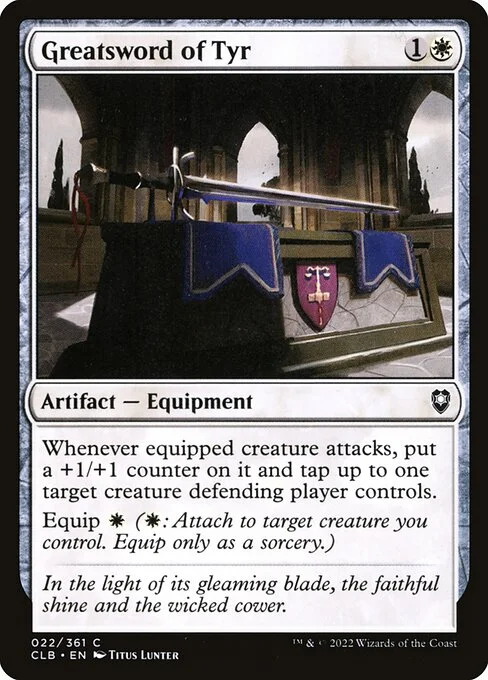 Greatsword of Tyr, carta Magic di tipo Artifact — Equipment illustrata da Titus Lunter