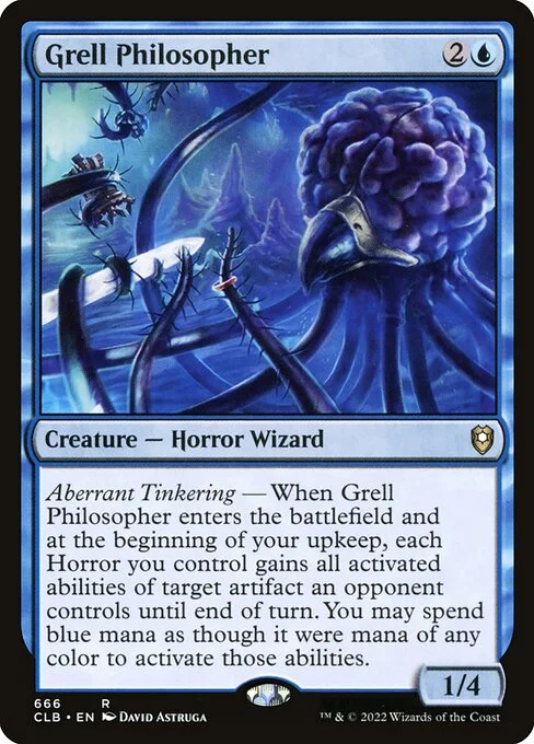 Grell Philosopher, carta Magic di tipo Creature — Horror Wizard illustrata da David Astruga