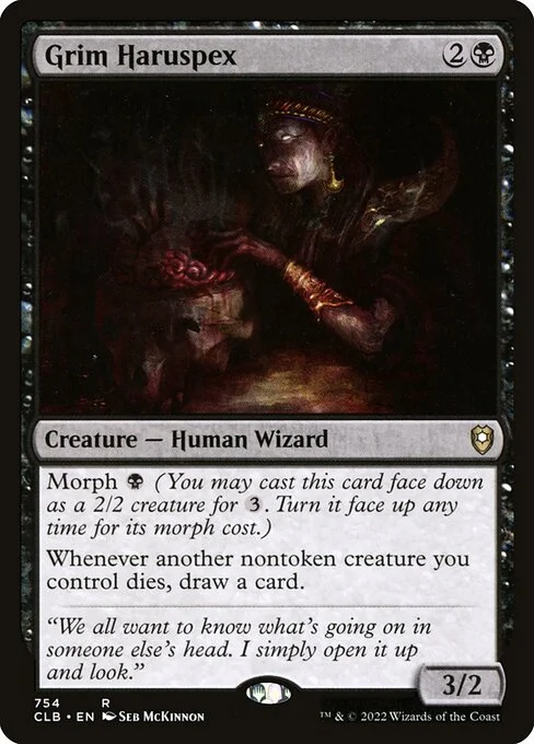 Grim Haruspex, carta Magic di tipo Creature — Human Wizard illustrata da Seb McKinnon