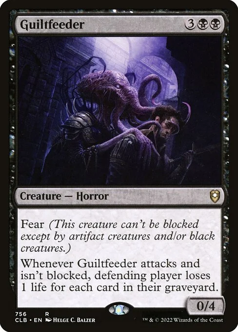 Guiltfeeder, carta Magic di tipo Creature — Horror illustrata da Helge C. Balzer