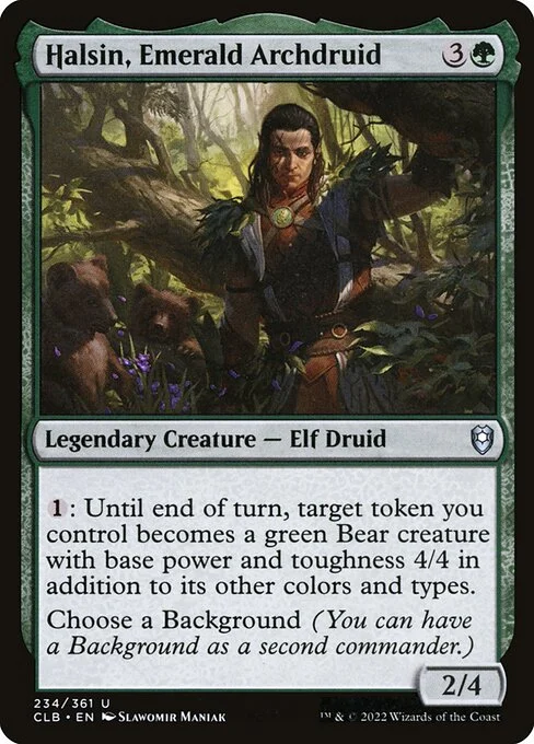 Halsin, Emerald Archdruid, carta Magic di tipo Legendary Creature — Elf Druid illustrata da Slawomir Maniak