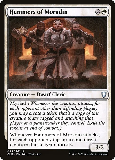 Hammers of Moradin, carta Magic di tipo Creature — Dwarf Cleric illustrata da Justine Cruz