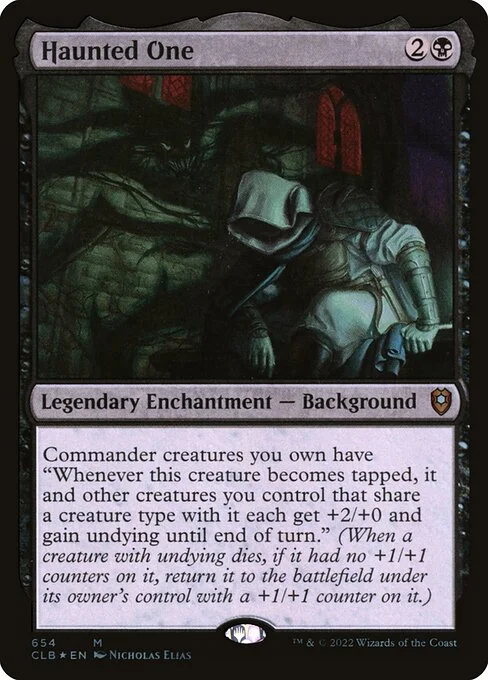 Haunted One, carta Magic di tipo Legendary Enchantment — Background illustrata da Nicholas Elias