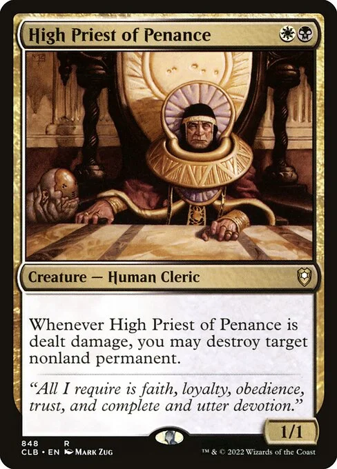 High Priest of Penance, carta Magic di tipo Creature — Human Cleric illustrata da Mark Zug